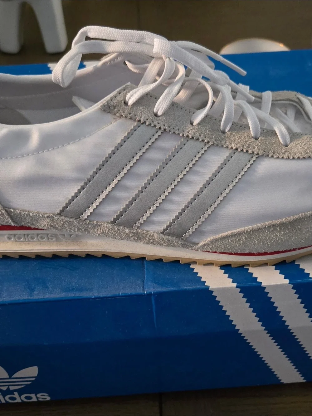 Adidas White & Light Gray Low-Profile Men's Sneakers